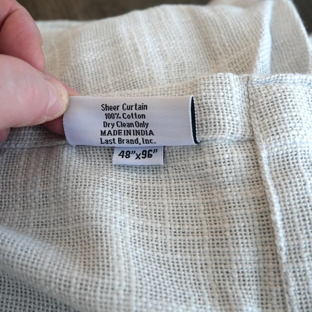 NEW Quince CLOUD Gray Cotton Sheer Curtain Panels  Set of 2 48